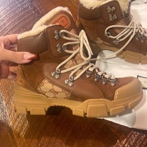 Authentic Gucci Flashtrek GG Monogram Boots. Only worn once!!!